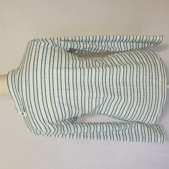 T by Talbots Blue Striped Side Snap Turtleneck Long Sleeve Pull Over Tunic SZ LP - Picture 11 of 16